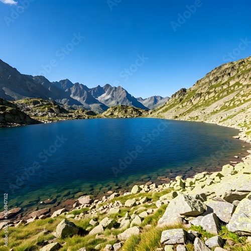 Icy Beauty of Estany Primer (Pessons Lakes), Andorra photo