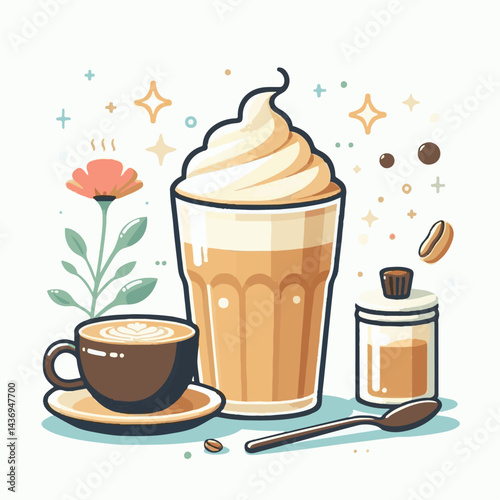 latte, drink, cafe, coffee, beverage, cup, milk, aroma, caffeine, hot, espresso, white, breakfast, cappuccino, background, mug, cream, brown, food, art, isolated, morning, design, fresh, foam, mocha, 