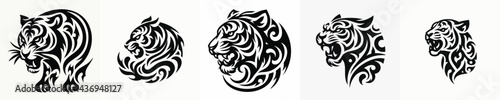 illustration vector graphic of tribal art tiger tattoo