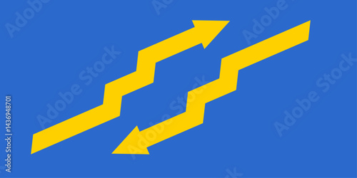  zigzag arrow icon. zig-zag arrows up sign. symbol graph illustration for growth succes finance on business or market
