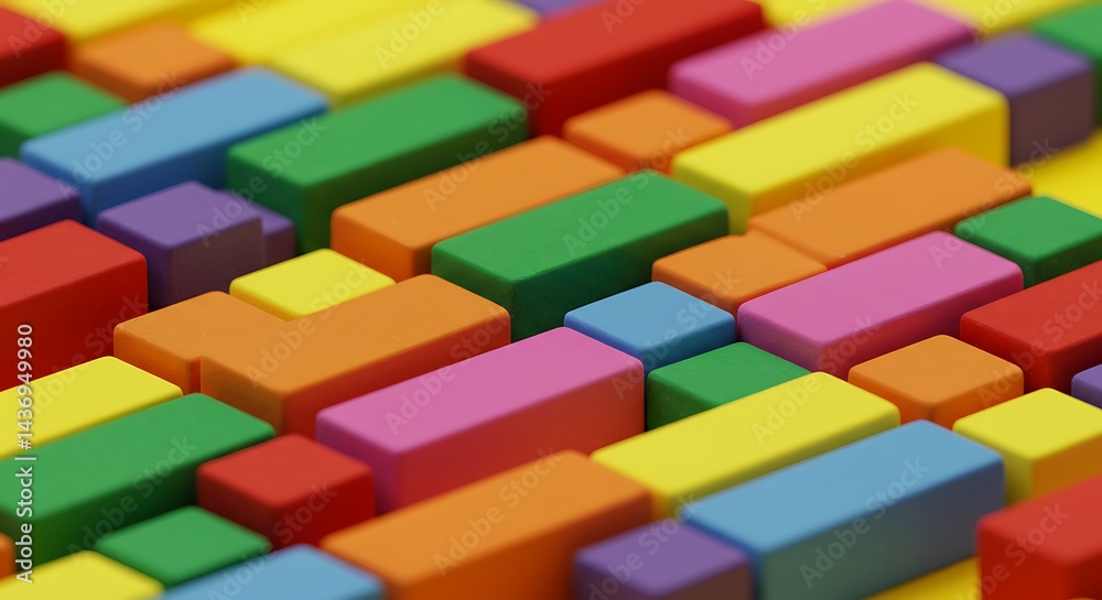Chromatic Blockscape AI Generated Chromatic Blockscape AI Generated