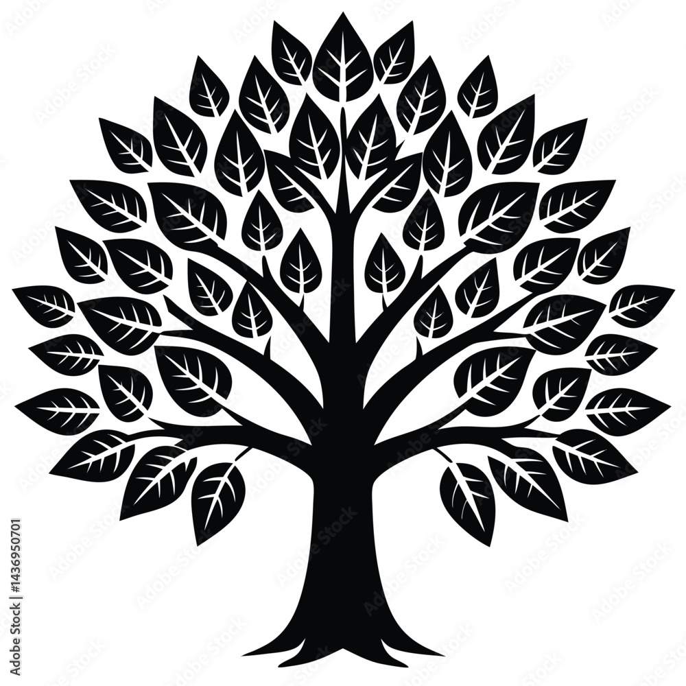 Obraz premium sycamore trees icon set on white background