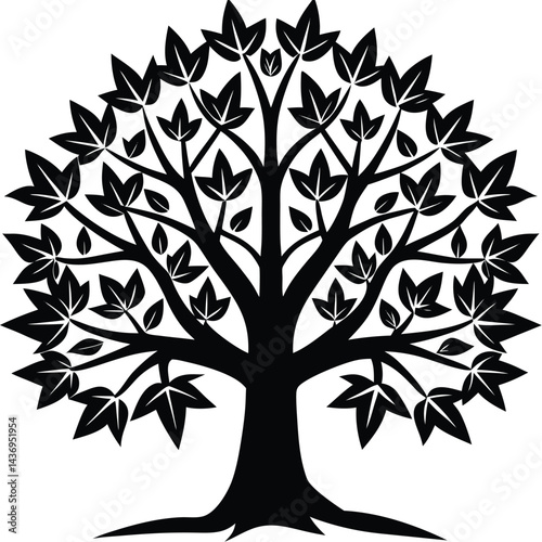 sycamore trees icon set on white background