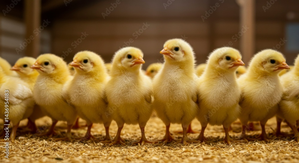 Fototapeta premium Baby chicks in row