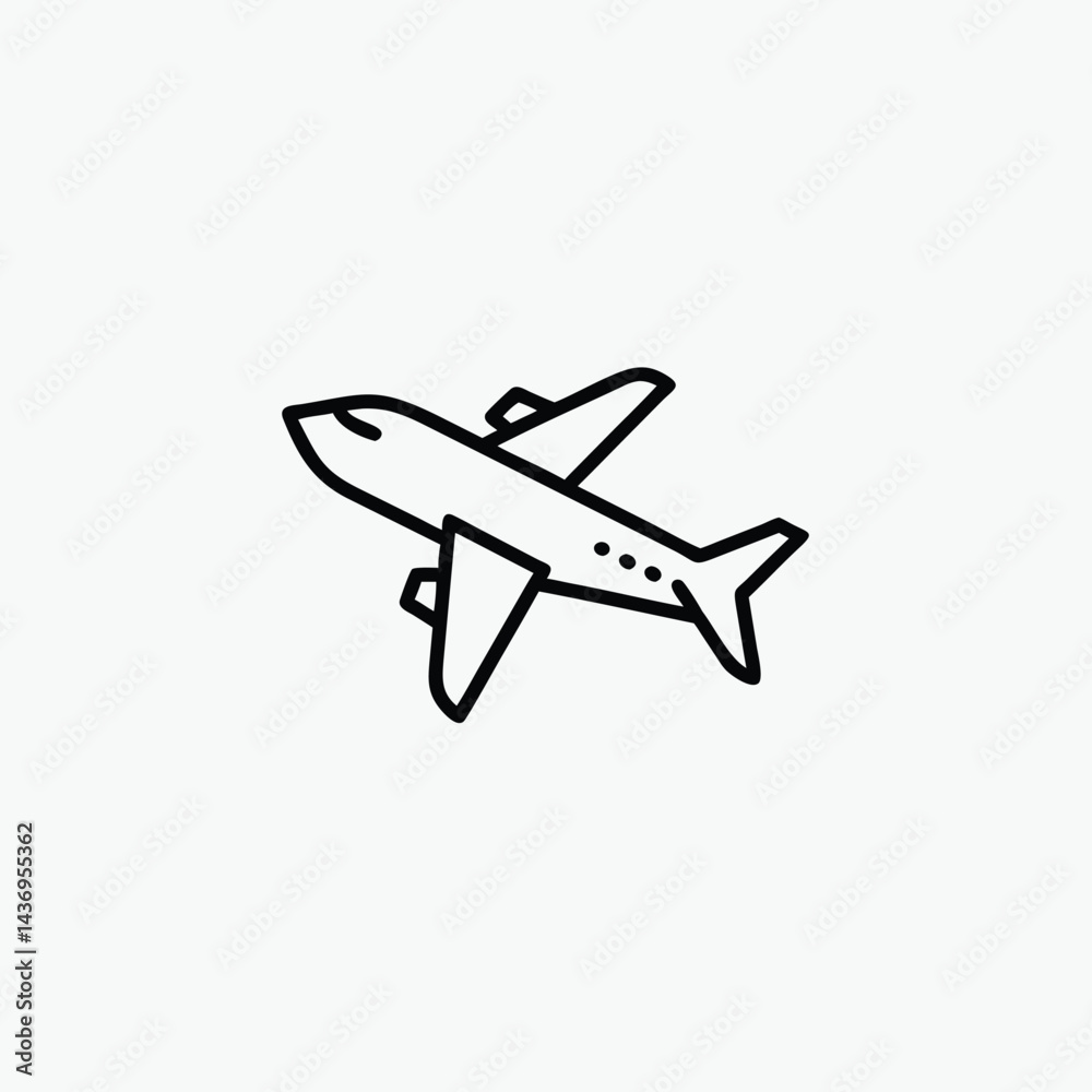 airplane on a white background- vector icon template airplane on a white background- vector icon template