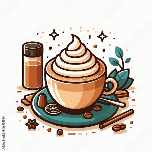 latte, drink, cafe, coffee, beverage, cup, milk, aroma, caffeine, hot, espresso, white, breakfast, cappuccino, background, mug, cream, brown, food, art, isolated, morning, design, fresh, foam, mocha, 