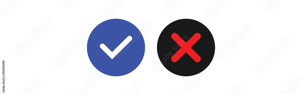 Fototapeta premium checkmark icon set, approved symbol, checked checkbox mark