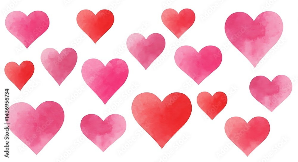Crimson Watercolor Hearts AI Generated Crimson Watercolor Hearts AI Generated