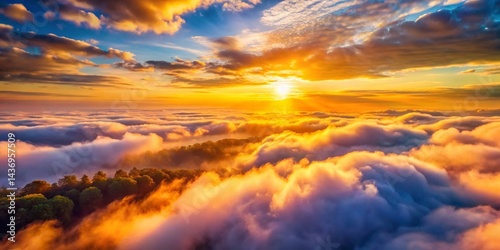 Soft Gradient Sky Aerial Photography: Dreamy Pastel Desktop Background