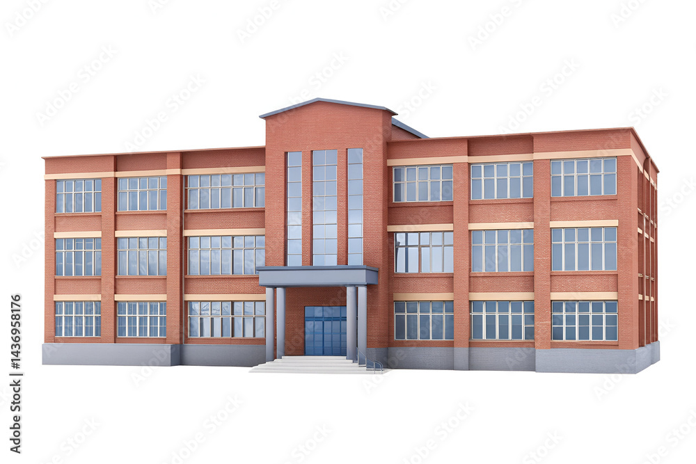 Fototapeta premium Private School building, private school building, private school concept, sketch of house, illustration of a school, back to school concept, September month