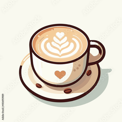 latte, drink, cafe, coffee, beverage, cup, milk, aroma, caffeine, hot, espresso, white, breakfast, cappuccino, background, mug, cream, brown, food, art, isolated, morning, design, fresh, foam, mocha, 