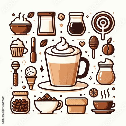 latte, drink, cafe, coffee, beverage, cup, milk, aroma, caffeine, hot, espresso, white, breakfast, cappuccino, background, mug, cream, brown, food, art, isolated, morning, design, fresh, foam, mocha, 