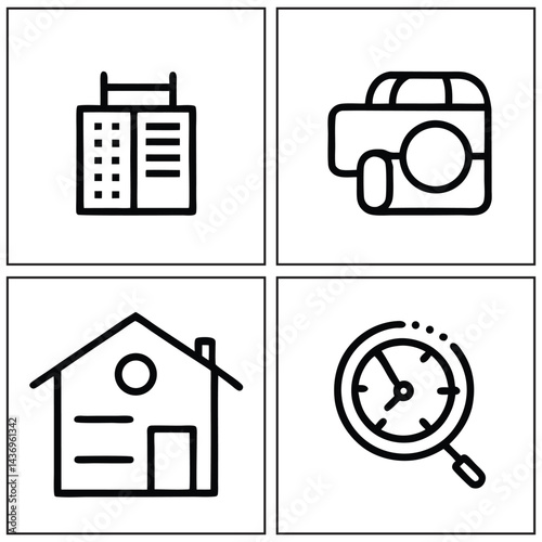 This vector illustration showcases a glossy set of car icons, ideal for web design and representing travel or business online