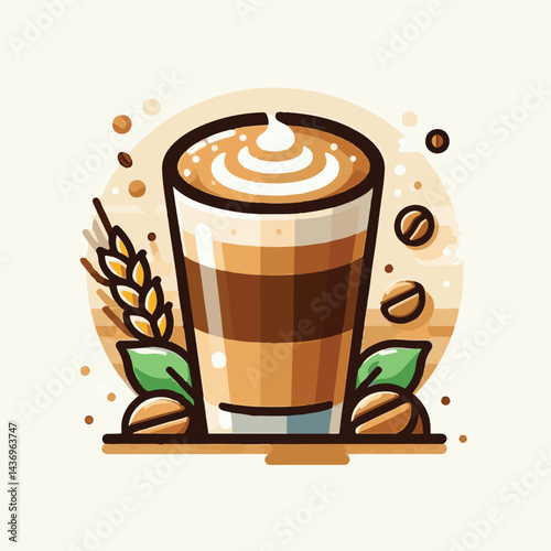 latte, drink, cafe, coffee, beverage, cup, milk, aroma, caffeine, hot, espresso, white, breakfast, cappuccino, background, mug, cream, brown, food, art, isolated, morning, design, fresh, foam, mocha, 