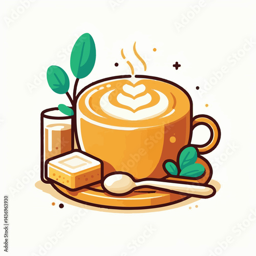 latte, drink, cafe, coffee, beverage, cup, milk, aroma, caffeine, hot, espresso, white, breakfast, cappuccino, background, mug, cream, brown, food, art, isolated, morning, design, fresh, foam, mocha, 