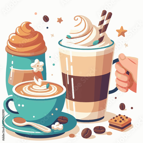 latte, drink, cafe, coffee, beverage, cup, milk, aroma, caffeine, hot, espresso, white, breakfast, cappuccino, background, mug, cream, brown, food, art, isolated, morning, design, fresh, foam, mocha, 