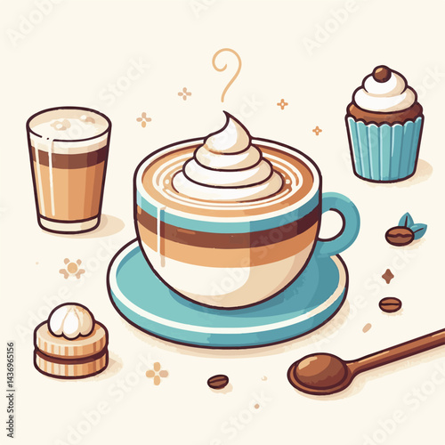 latte, drink, cafe, coffee, beverage, cup, milk, aroma, caffeine, hot, espresso, white, breakfast, cappuccino, background, mug, cream, brown, food, art, isolated, morning, design, fresh, foam, mocha, 