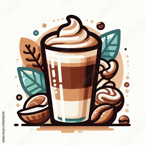 latte, drink, cafe, coffee, beverage, cup, milk, aroma, caffeine, hot, espresso, white, breakfast, cappuccino, background, mug, cream, brown, food, art, isolated, morning, design, fresh, foam, mocha, 
