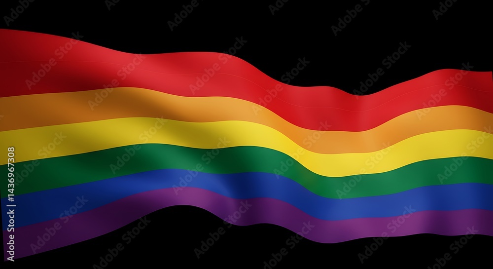 Fototapeta premium Rainbow's Night Flight AI Generated