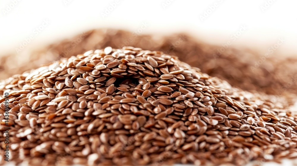 Obraz premium A pile of flaxseeds with a small gap in the center