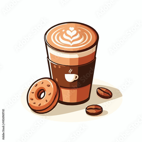latte, drink, cafe, coffee, beverage, cup, milk, aroma, caffeine, hot, espresso, white, breakfast, cappuccino, background, mug, cream, brown, food, art, isolated, morning, design, fresh, foam, mocha, 