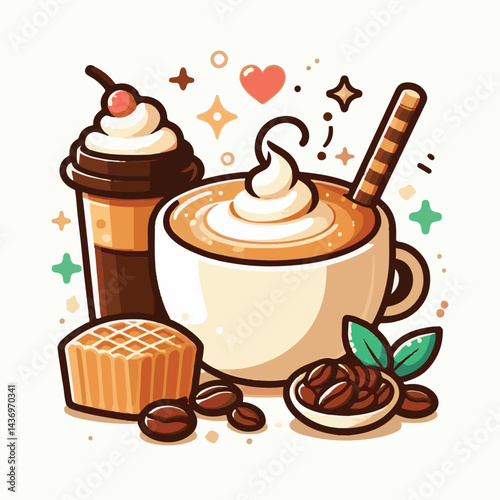 latte, drink, cafe, coffee, beverage, cup, milk, aroma, caffeine, hot, espresso, white, breakfast, cappuccino, background, mug, cream, brown, food, art, isolated, morning, design, fresh, foam, mocha, 