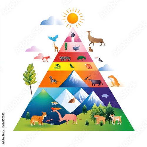 Food chain infographic illustrating ecosystem dynamics nature graphic design educational viewpoint food web concept