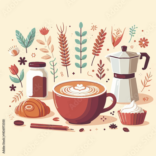latte, drink, cafe, coffee, beverage, cup, milk, aroma, caffeine, hot, espresso, white, breakfast, cappuccino, background, mug, cream, brown, food, art, isolated, morning, design, fresh, foam, mocha, 