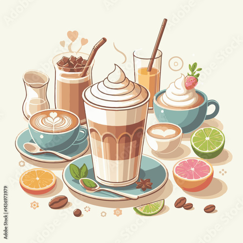 latte, drink, cafe, coffee, beverage, cup, milk, aroma, caffeine, hot, espresso, white, breakfast, cappuccino, background, mug, cream, brown, food, art, isolated, morning, design, fresh, foam, mocha, 