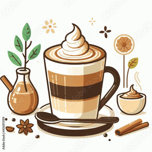 latte, drink, cafe, coffee, beverage, cup, milk, aroma, caffeine, hot, espresso, white, breakfast, cappuccino, background, mug, cream, brown, food, art, isolated, morning, design, fresh, foam, mocha, 