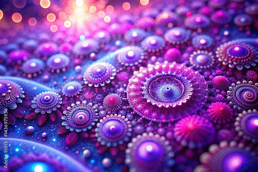 Vibrant Fractal Art: Closeup of Violet and Magenta Bokeh Vibrant Fractal Art: Closeup of Violet and Magenta Bokeh