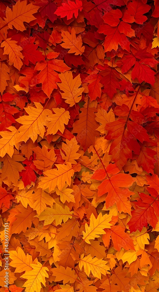 Fototapeta premium Crimson Carpet of Autumn AI Generated