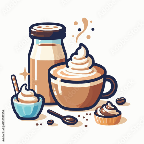 latte, drink, cafe, coffee, beverage, cup, milk, aroma, caffeine, hot, espresso, white, breakfast, cappuccino, background, mug, cream, brown, food, art, isolated, morning, design, fresh, foam, mocha, 