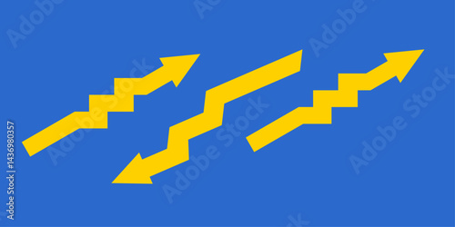 zigzag arrow icon. zig-zag arrows up - down sign. symbol graph illustration for growth succes finance on business or market 