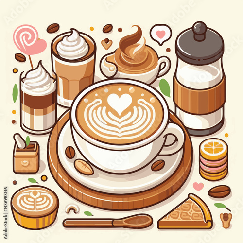 latte, drink, cafe, coffee, beverage, cup, milk, aroma, caffeine, hot, espresso, white, breakfast, cappuccino, background, mug, cream, brown, food, art, isolated, morning, design, fresh, foam, mocha, 