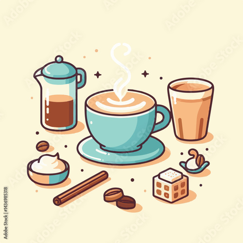 latte, drink, cafe, coffee, beverage, cup, milk, aroma, caffeine, hot, espresso, white, breakfast, cappuccino, background, mug, cream, brown, food, art, isolated, morning, design, fresh, foam, mocha, 
