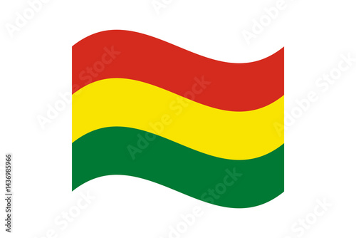 Flag of Bolivia. Bolivia wavy flag digital vector illustration. Fluttering flag.