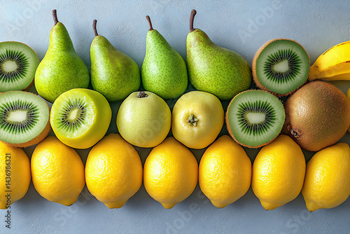 name : green and yellow fruit contrast,