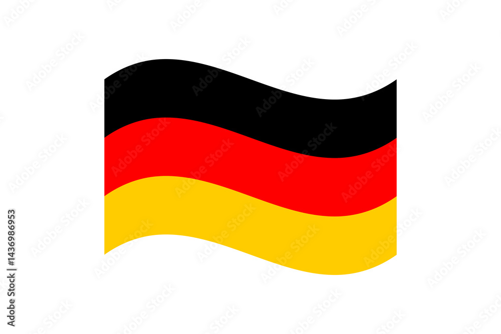 Naklejka premium Flag of Germany. German wavy flag digital vector illustration. Fluttering flag.
