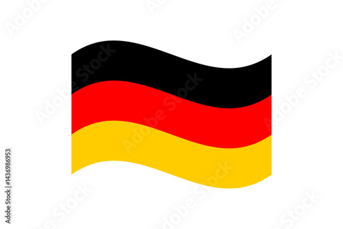 Flag of Germany. German wavy flag digital vector illustration. Fluttering flag.