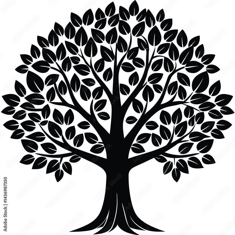 Obraz premium Inden trees icon set on white background