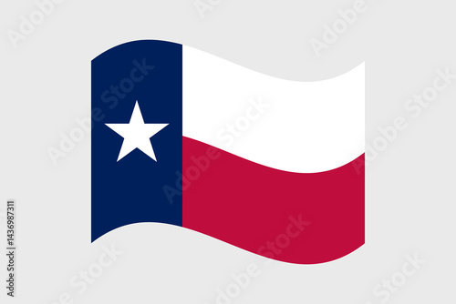 Flag of Texas. Texas wavy flag digital vector illustration. Fluttering flag.