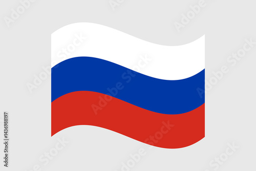 Flag of Russia. Russia wavy flag digital vector illustration. Fluttering flag.