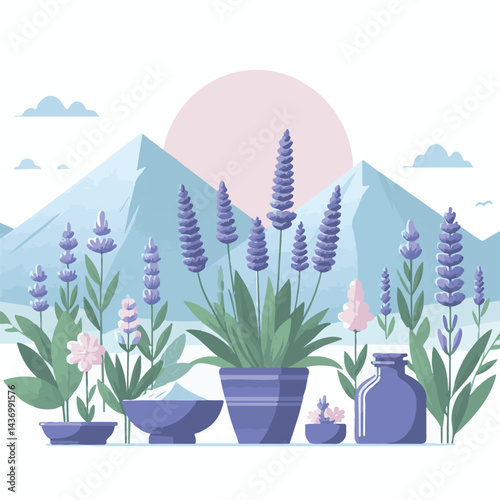 floral, nature, lavender, plant, design, flower, purple, background, blossom, isolated, bouquet, botanical, herbal, natural, herb, bloom, beauty, flora, art, vintage, violet, aroma, illustration, gard