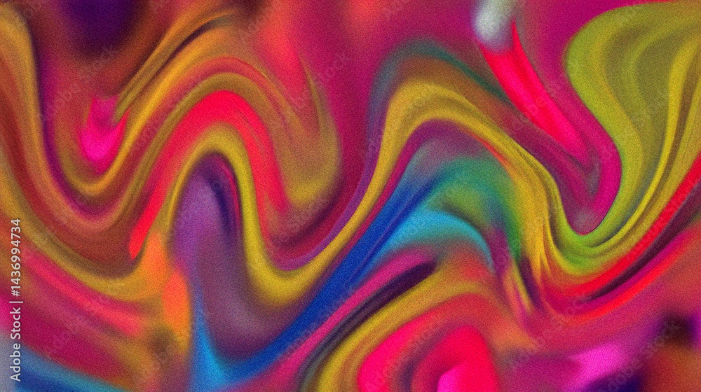 Fototapeta premium Colorful Twisted Fluid Motion Abstract Background, Vibrant Artistic Waves