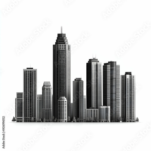 Wallpaper Mural Simple cityscape illustration Torontodigital.ca