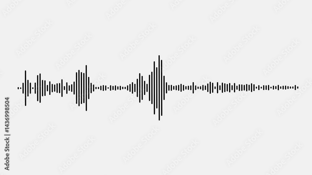 A vibrant audio waveform glowing in blue and audio-visual on a dark background, Waveform Audio, music waveform,
audio signal,sound spectrum, black audio frequency sound wave on white background,