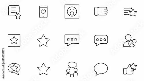feedback line icon set 3  review  like  customer  .eps