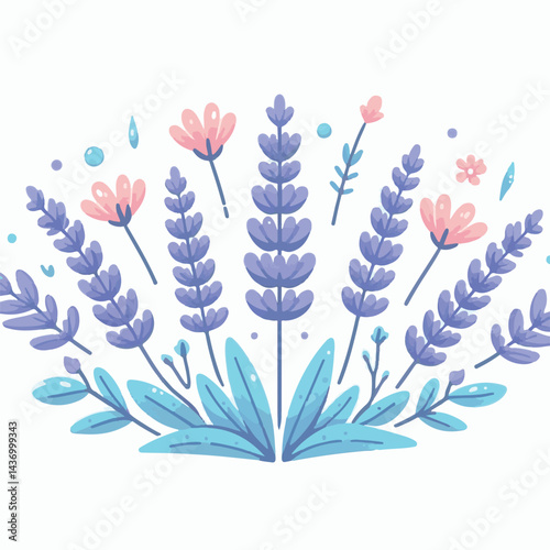 floral, nature, lavender, plant, design, flower, purple, background, blossom, isolated, bouquet, botanical, herbal, natural, herb, bloom, beauty, flora, art, vintage, violet, aroma, illustration, gard