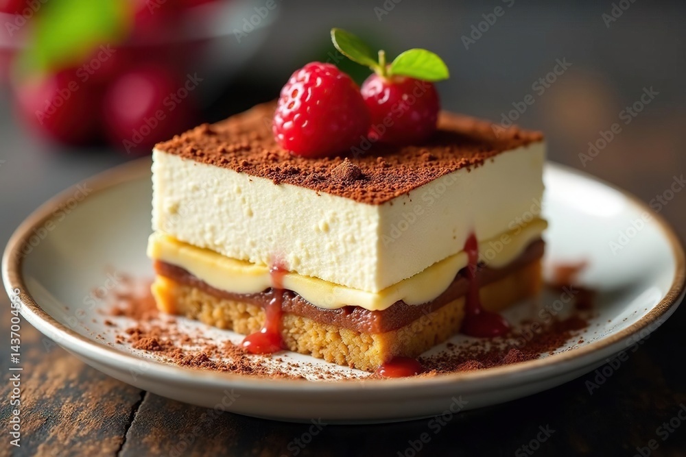 Individual serving of tiramisu, showcasing texture and rich color , delicious, sweet, recipe Individual serving of tiramisu, showcasing texture and rich color , delicious, sweet, recipe